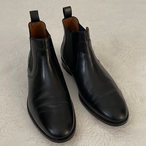 Johnston & Murphy Hernden Black Leather Chelsea Pull On Boots Sz 10 M